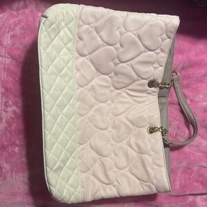 Betsey Johnson Pink Quilted Heart Tote